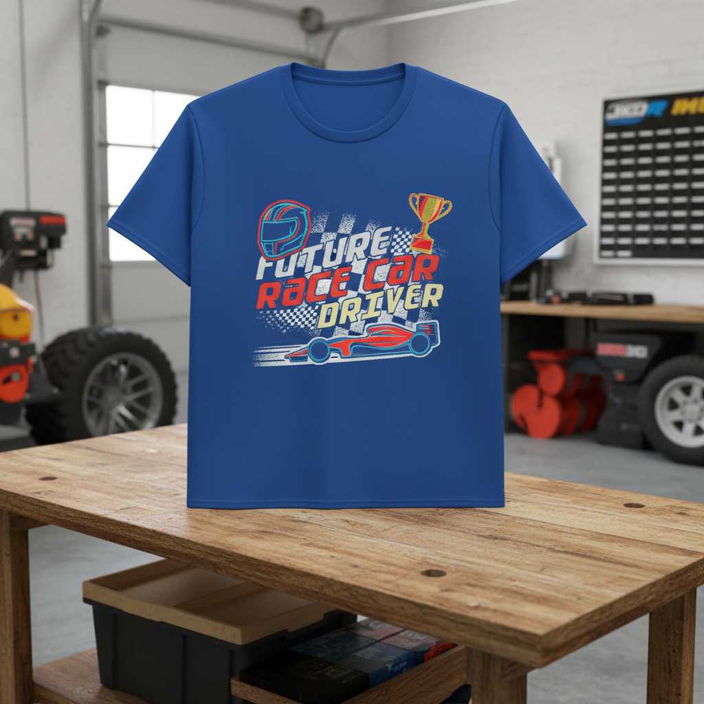 Future Race Car Driver Retro T-Shirt, Graphic Racing Tee Novelty Gift Idea