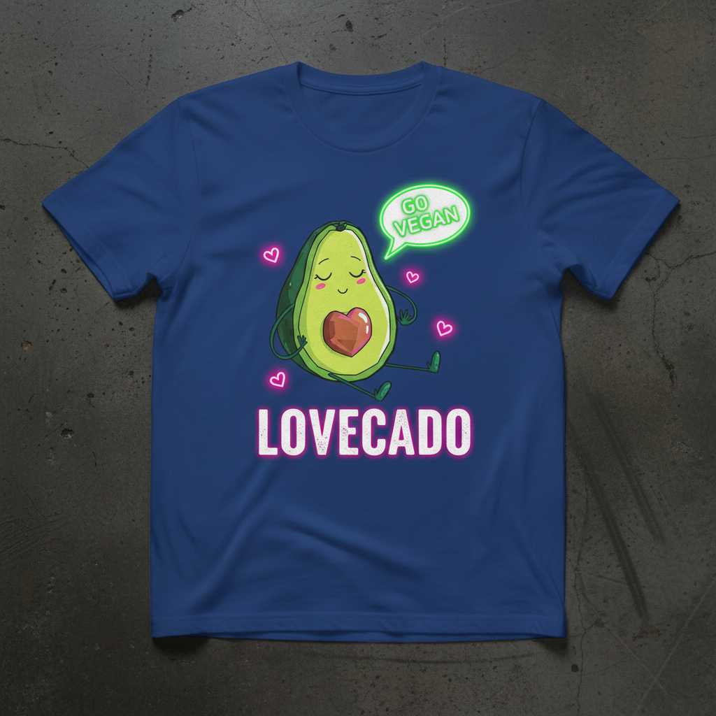 Go Vegan Lovecado Cute Graphic T-Shirt, Funny Avocado Tee Present Idea
