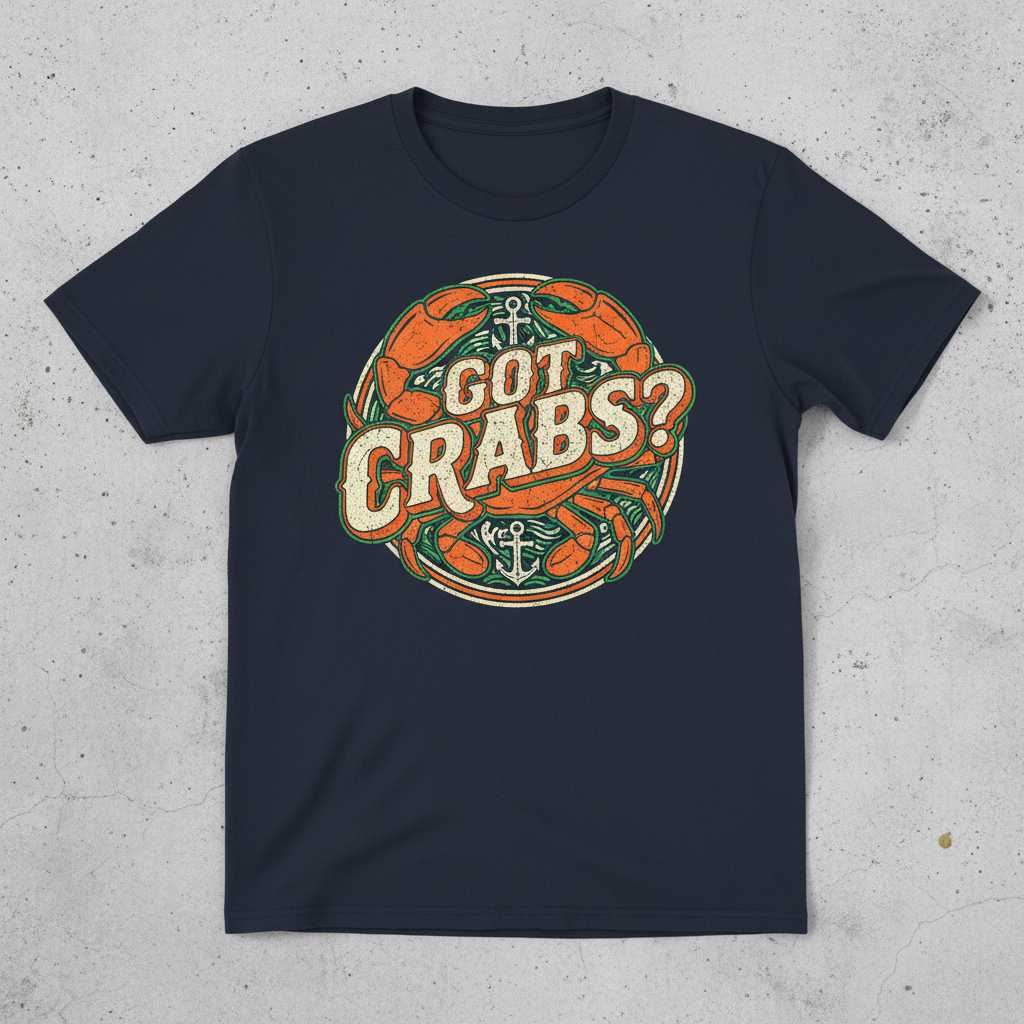 Got Crabs- Vintage Distressed T-Shirt, Funny Graphic Crabbing Tee Souvenir