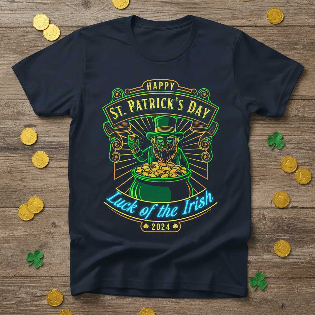 Happy St. Patricks Day Luck Of The Irish 2024 Vintage T-Shirt Graphic Tee