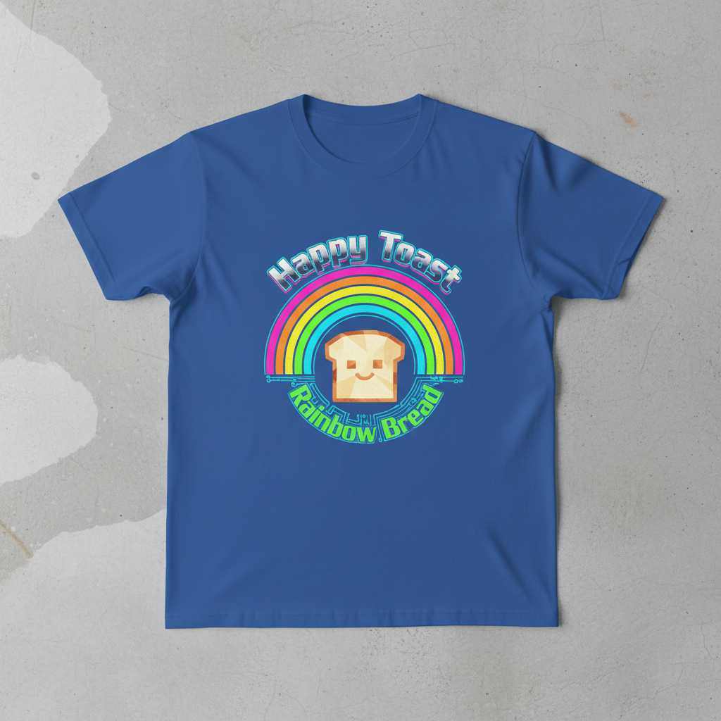 Happy Toast Rainbow Bread Cute Graphic T-Shirt, Novelty Unisex Tee Outfit