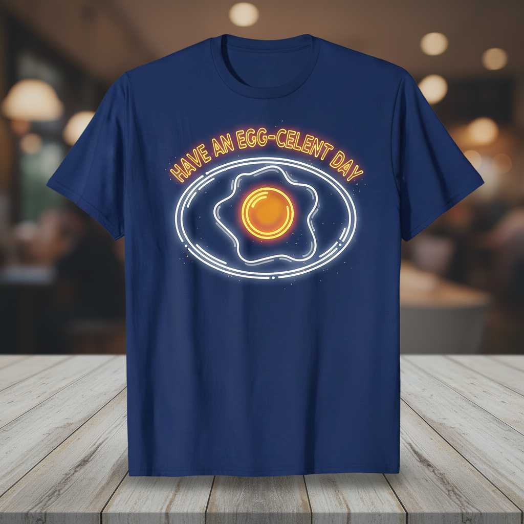 Have An Egg-Celent Day Fried Egg T-Shirt, Funny Graphic Novelty Tee Idea