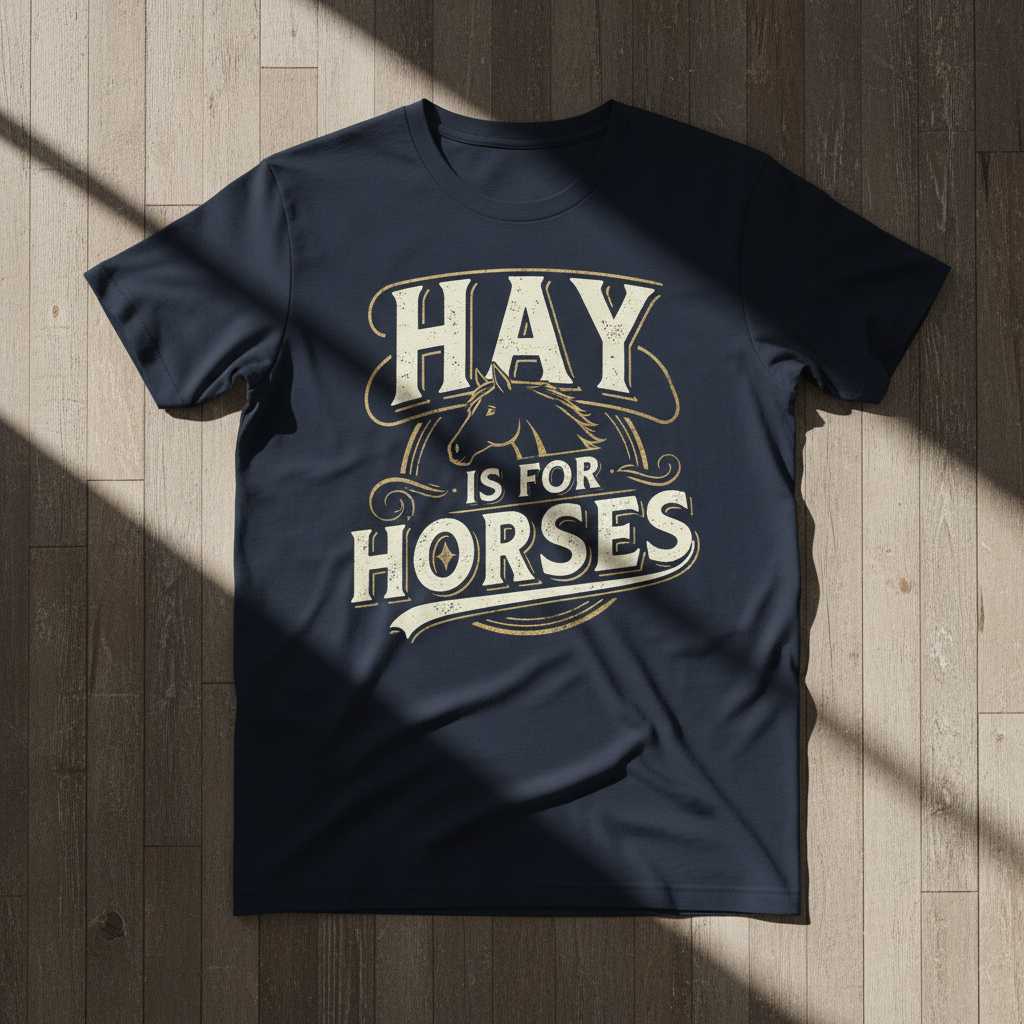 Hay Is For Horses Vintage Distressed T-Shirt, Funny Graphic Tee Gift Idea