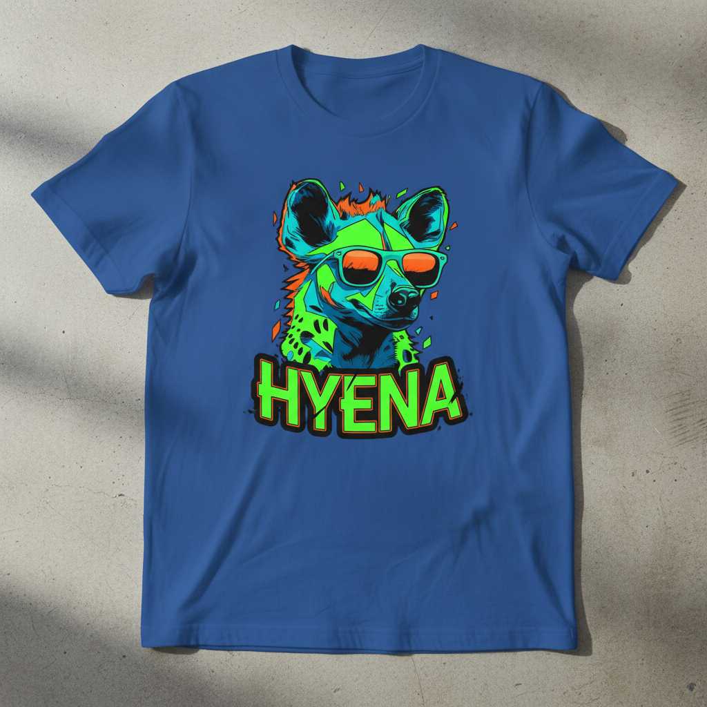 Hyena Sunglasses Graphic T-Shirt, Funny Cool Animal Novelty Tee Gift Idea