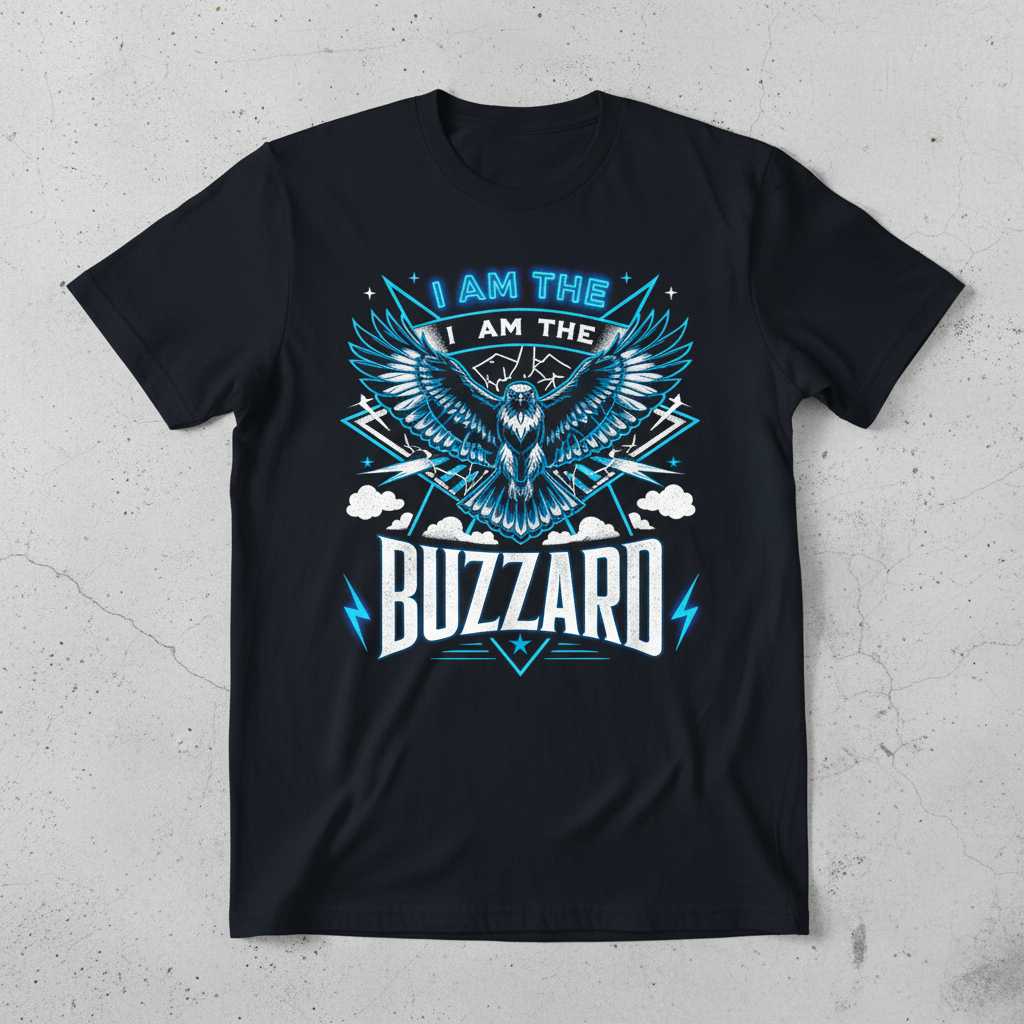 I Am The Buzzard Graphic T-Shirt, Powerful Bird Illustration Novelty Tee Outfit