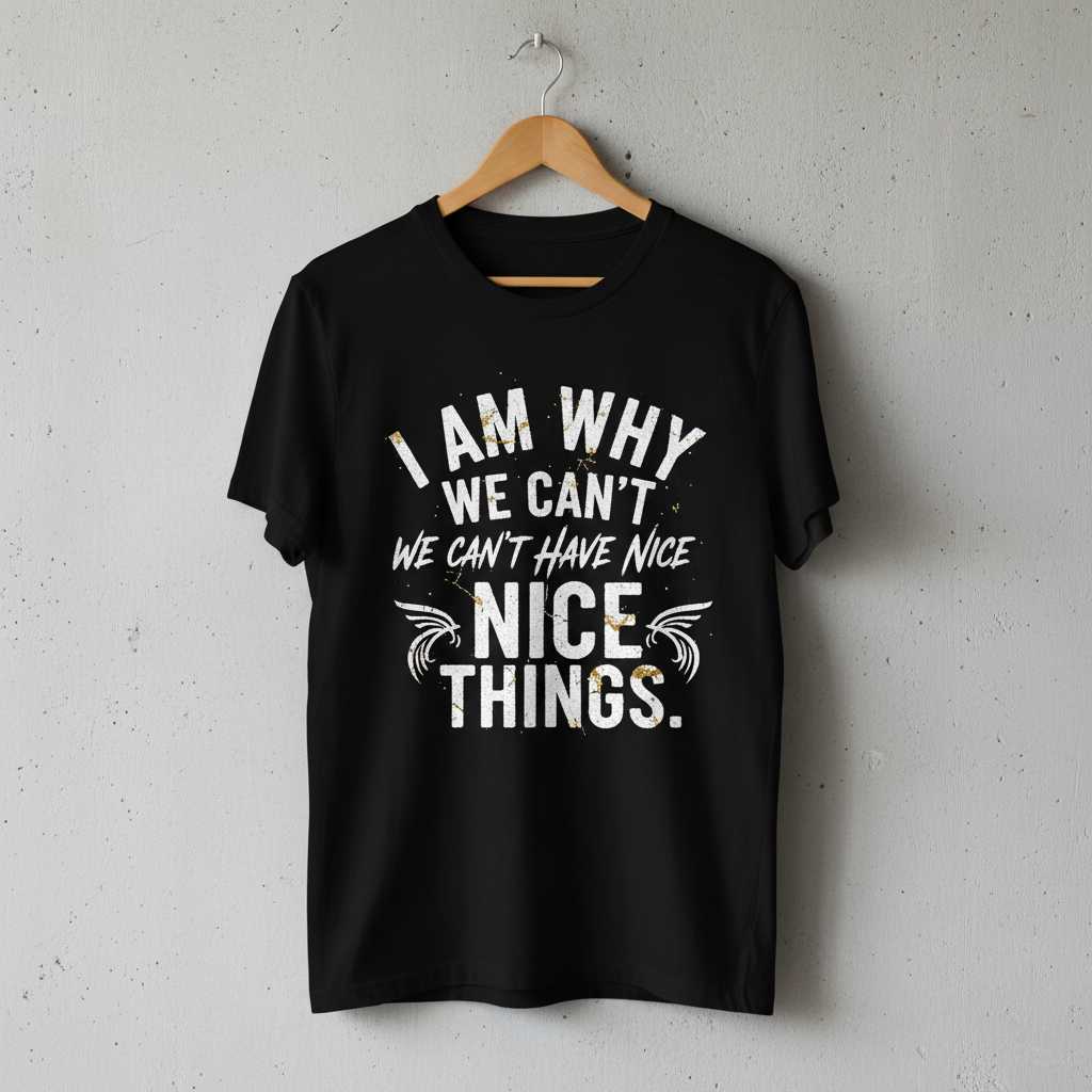 I Am Why We Cant Have Nice Things Distressed T-Shirt, Funny Novelty Tee