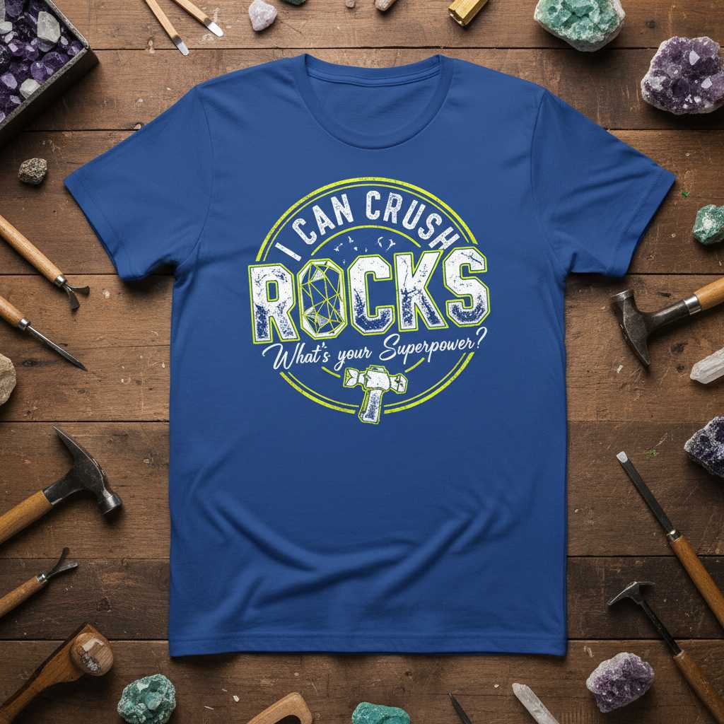 I Can Crush Rocks Whats Your Superpower- Distressed T-Shirt Funny Tee