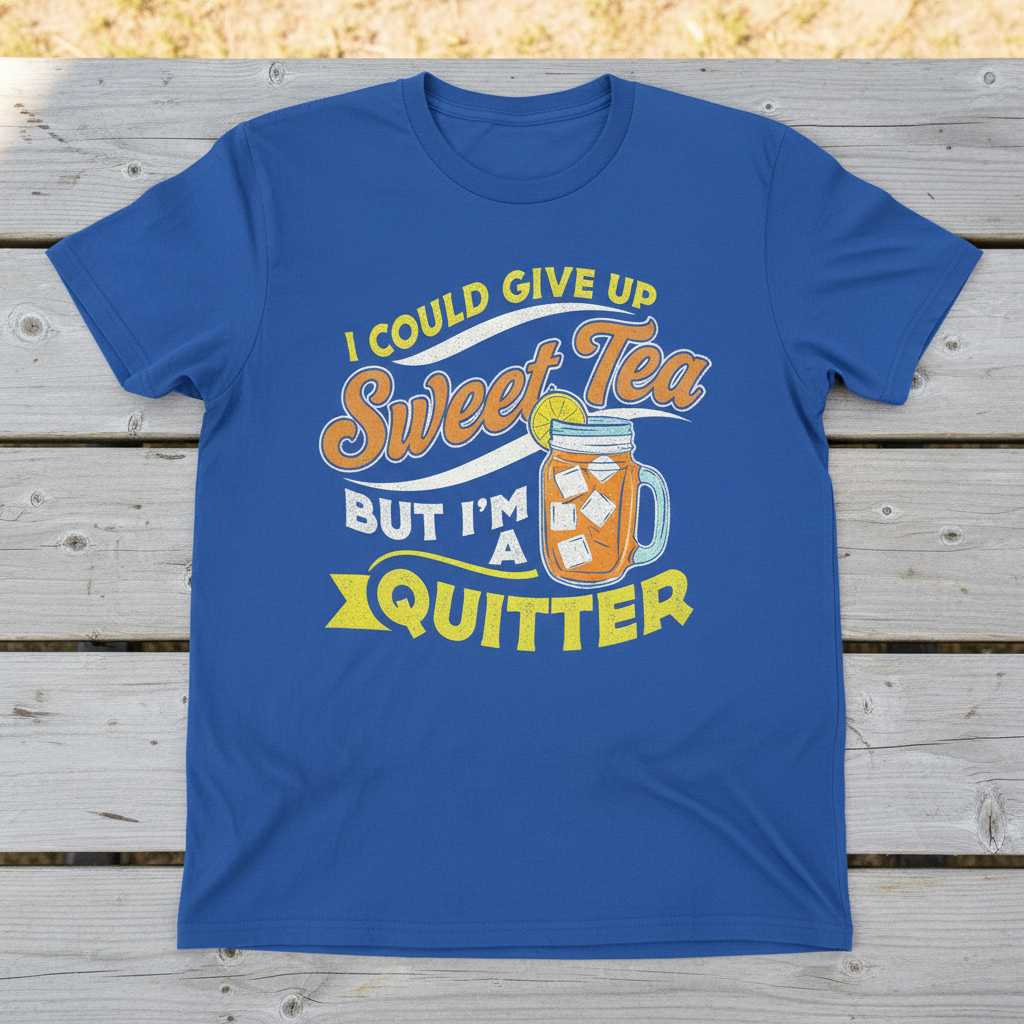 I Could Give Up Sweet Tea But Im A Quitter Retro Distressed T-Shirt, Funny Tee