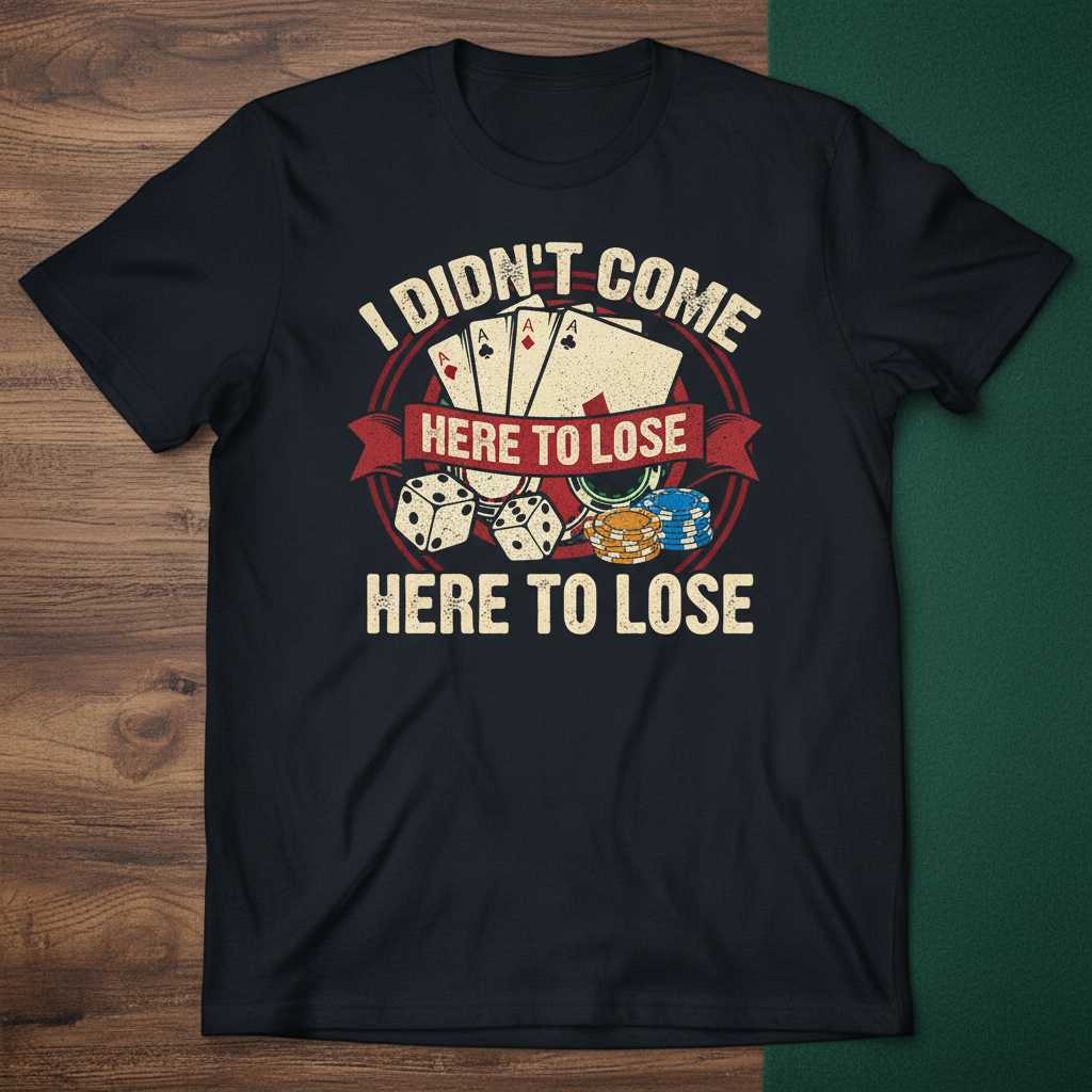 I Didnt Come Here To Lose Distressed Vintage T-Shirt, Funny Casino Tee Idea