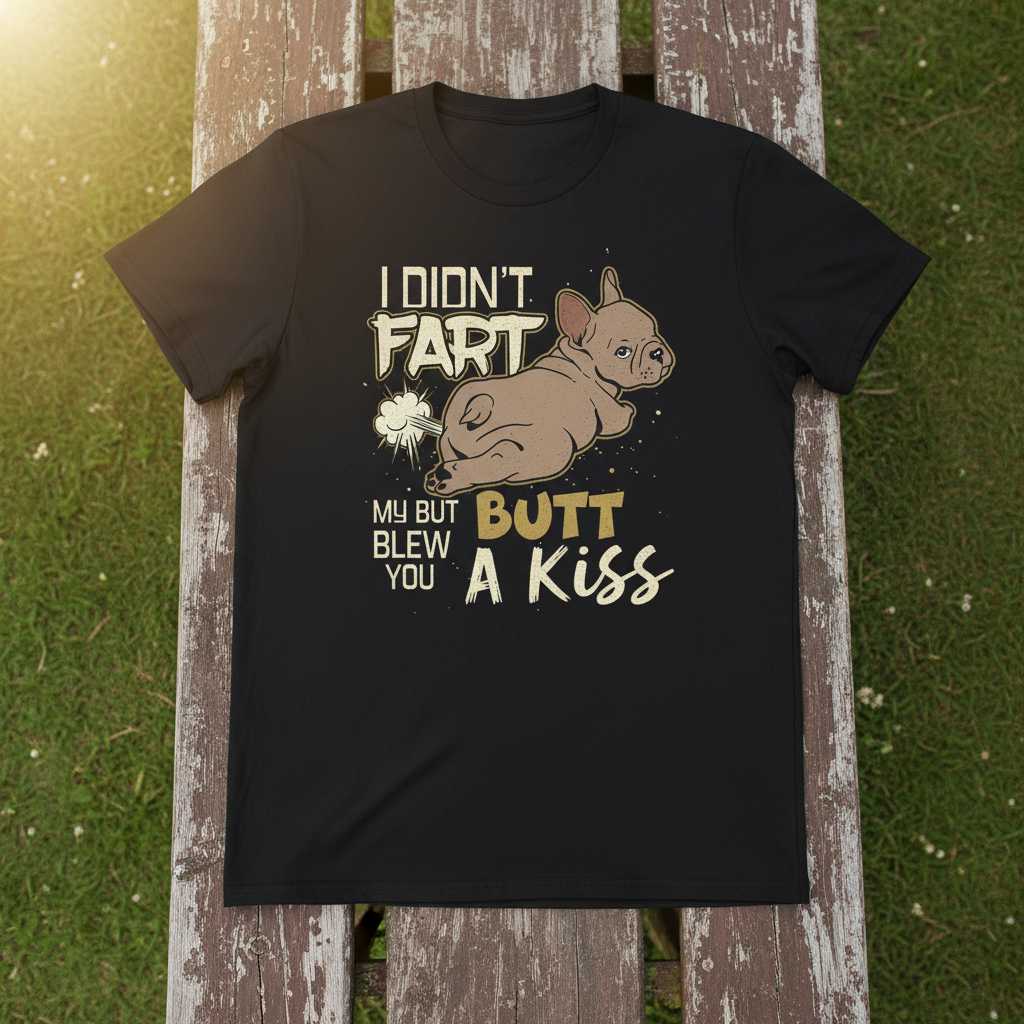 I Didnt Fart My Butt Blew You A Kiss Vintage French Bulldog T-Shirt Funny Tee