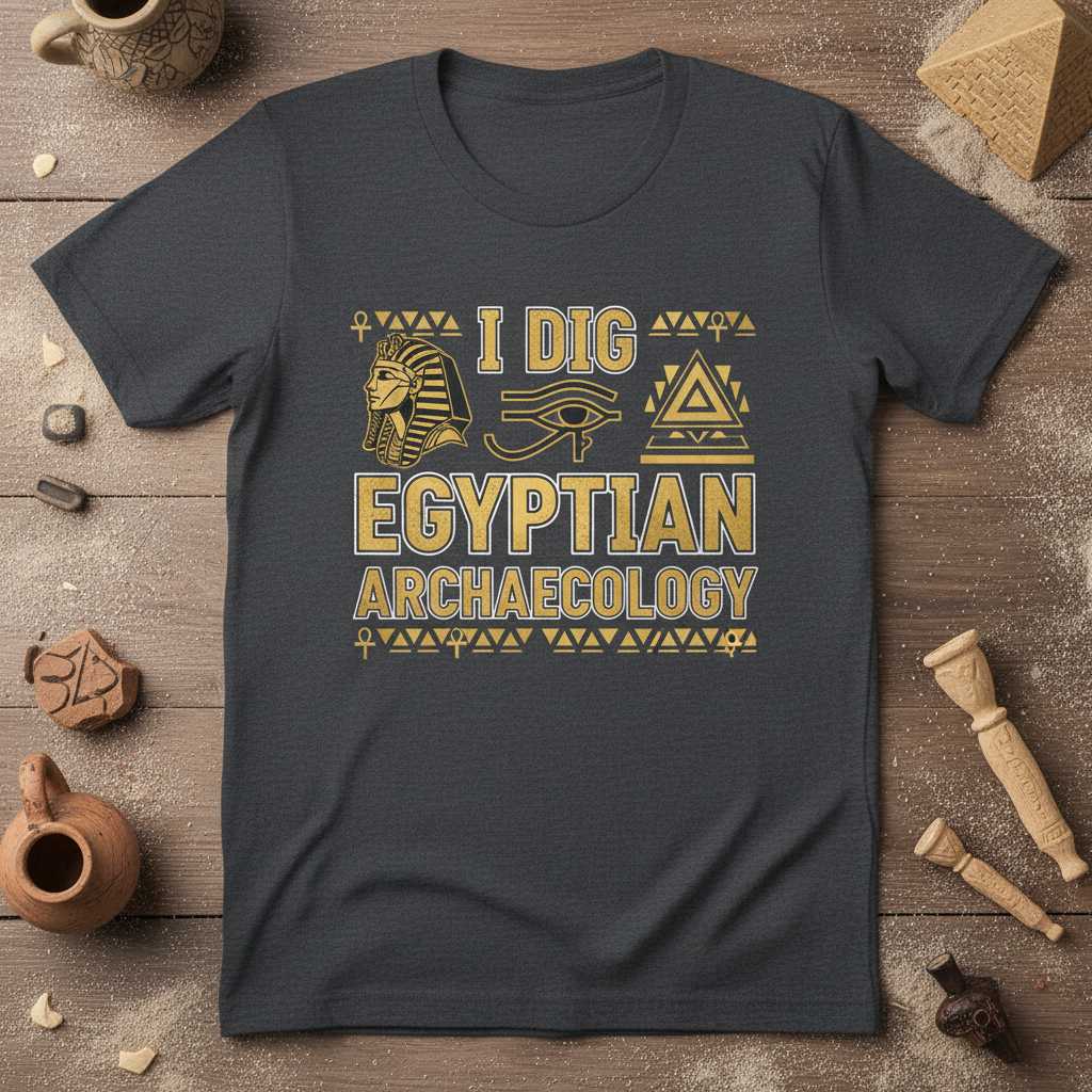 I Dig Egyptian Archaeology Graphic T-Shirt, Funny Archaeologist Tee Idea