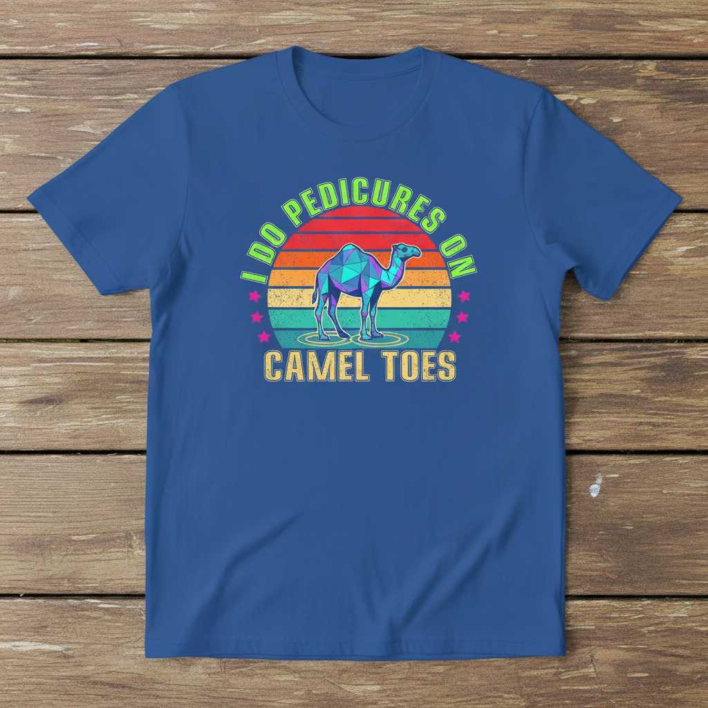 I Do Pedicures On Camel Toes Retro Vintage T-Shirt Funny Graphic Tee Idea