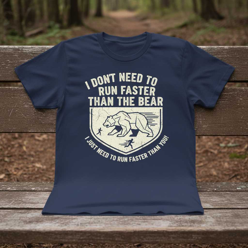 I Dont Need to Run Faster Than the Bear I Just Need to Run Faster Than You! Vintage T-Shirt, Funny Tee Souvenir