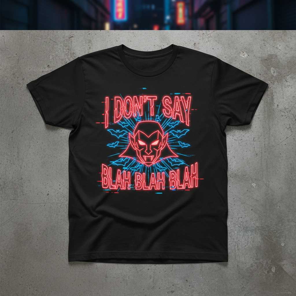 I Dont Say Blah Blah Blah Retro Graphic Vampire T-Shirt, Funny Tee Merch