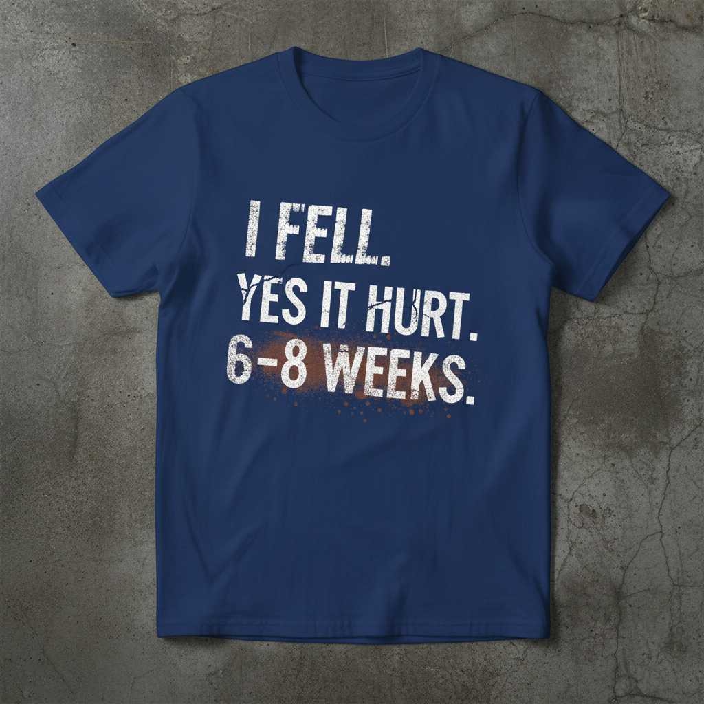 I Fell. Yes It Hurt. 6-8 Weeks. Distressed T-Shirt, Funny Broken Arm Tee Idea