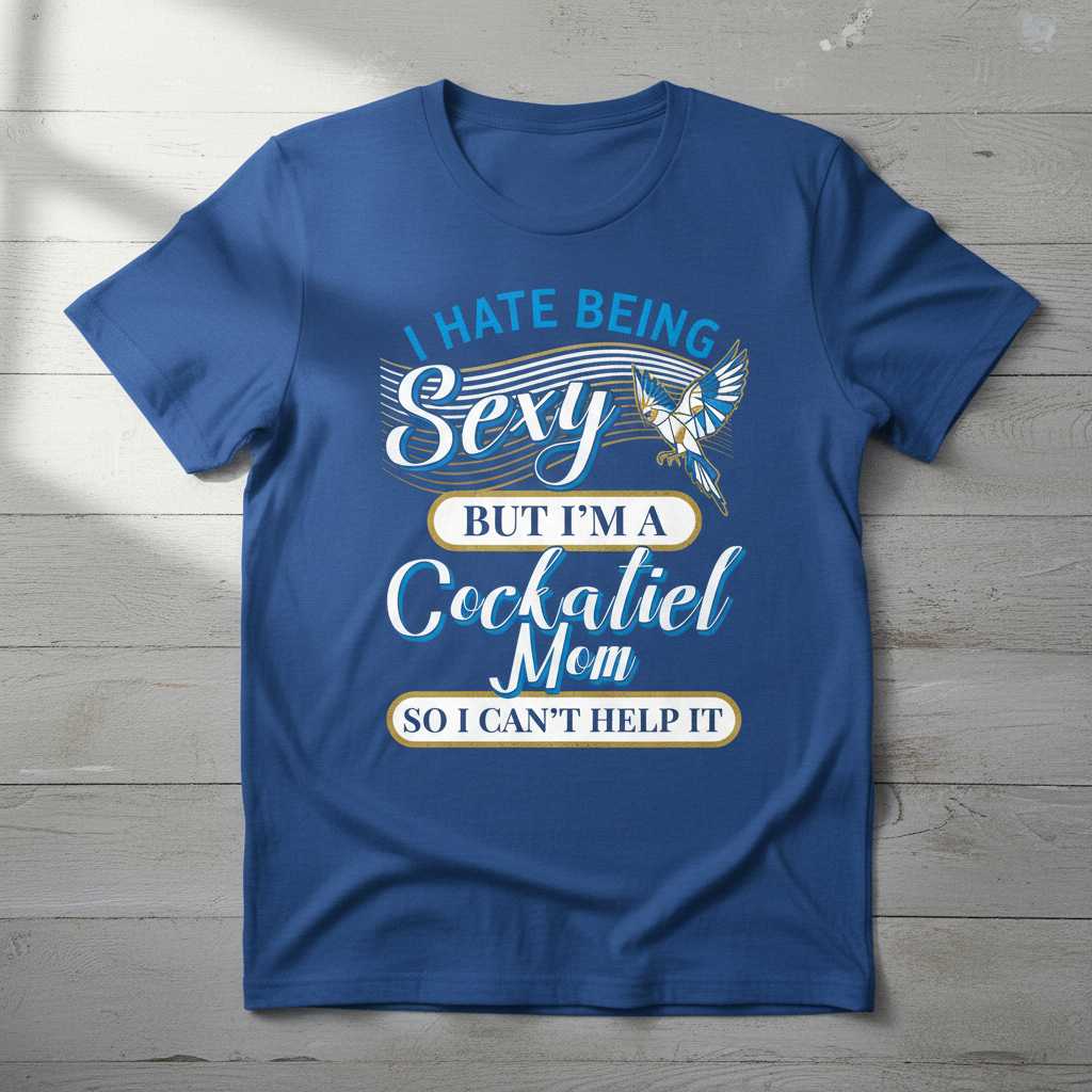 I Hate Being Sexy But Im A Cockatiel Mom So I Cant Help It Funny T-Shirt Tee