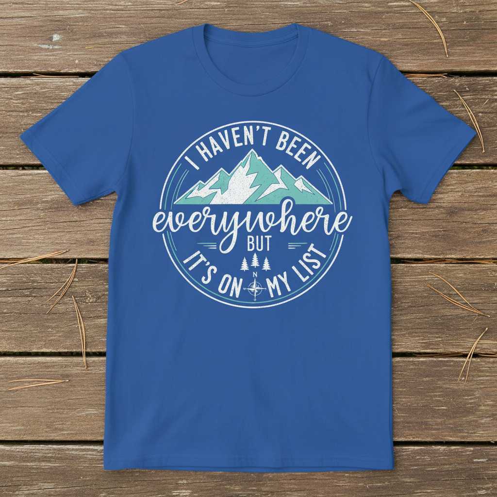 I Havent Been Everywhere But Its On My List Vintage T-Shirt Graphic Tee Souvenir