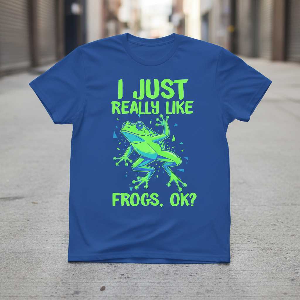 I Just Really Like Frogs, Ok- Graphic T-Shirt, Funny Toad Amphibian Tee Idea