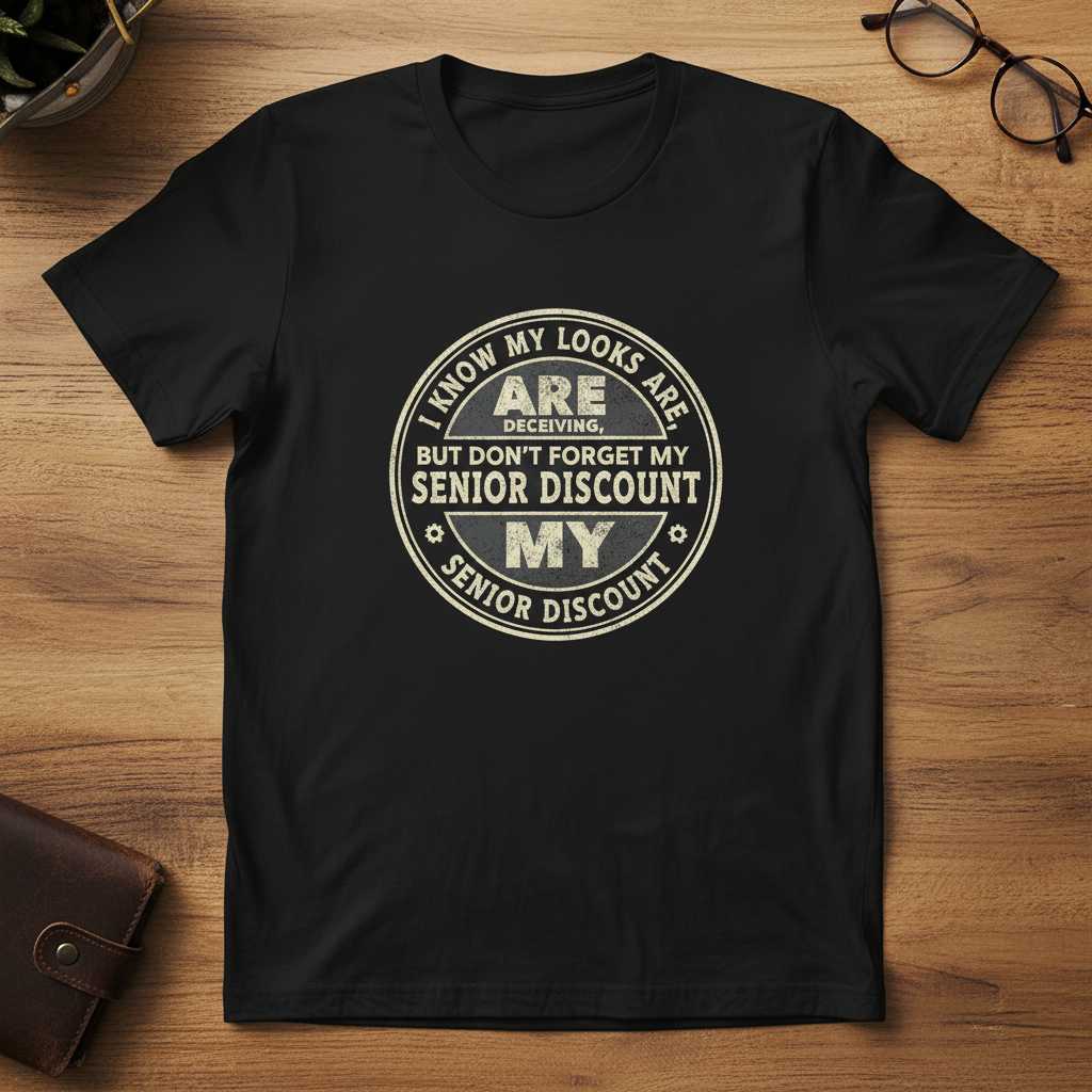 I Know My Looks Are Deceiving But Dont Forget My Senior Discount Distressed T-Shirt, Funny Tee Top