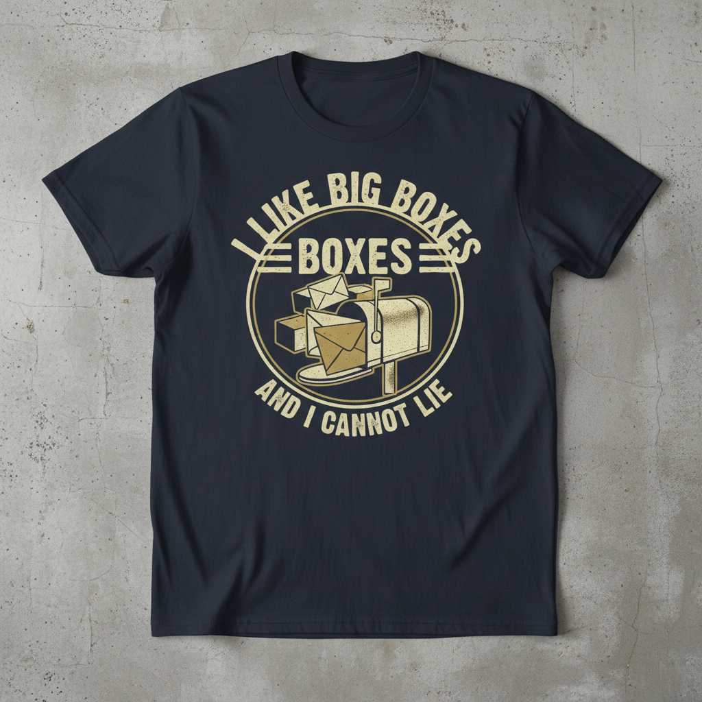 I Like Big Boxes And I Cannot Lie Vintage T-Shirt, Funny Mail Carrier Tee Idea