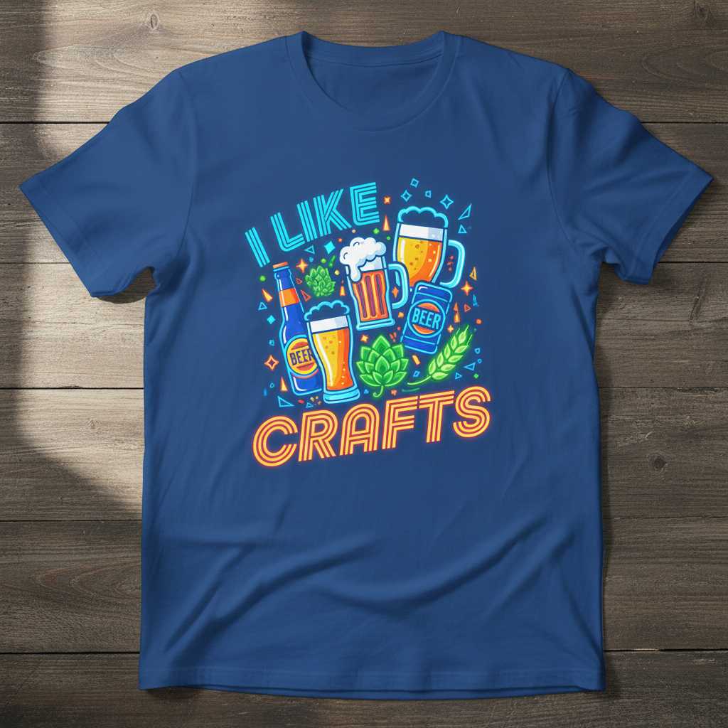 I Like Crafts Retro T-Shirt, Novelty Craft Beer Brewer Tee Present Idea