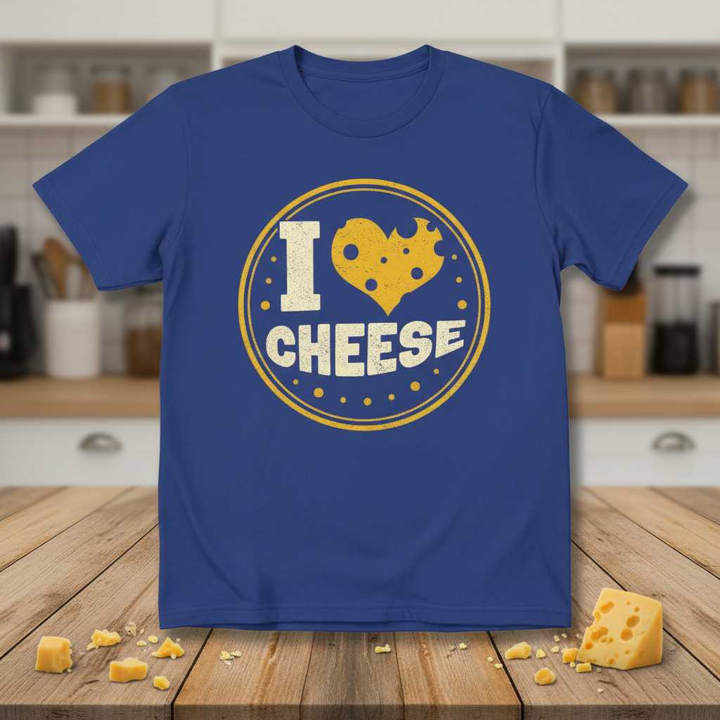 I Love Cheese Vintage Distressed Graphic T-Shirt, Funny Foodie Tee Idea