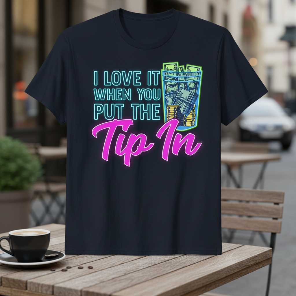 I Love It When You Put The Tip In Funny Bartender T-Shirt Novelty Tee Idea