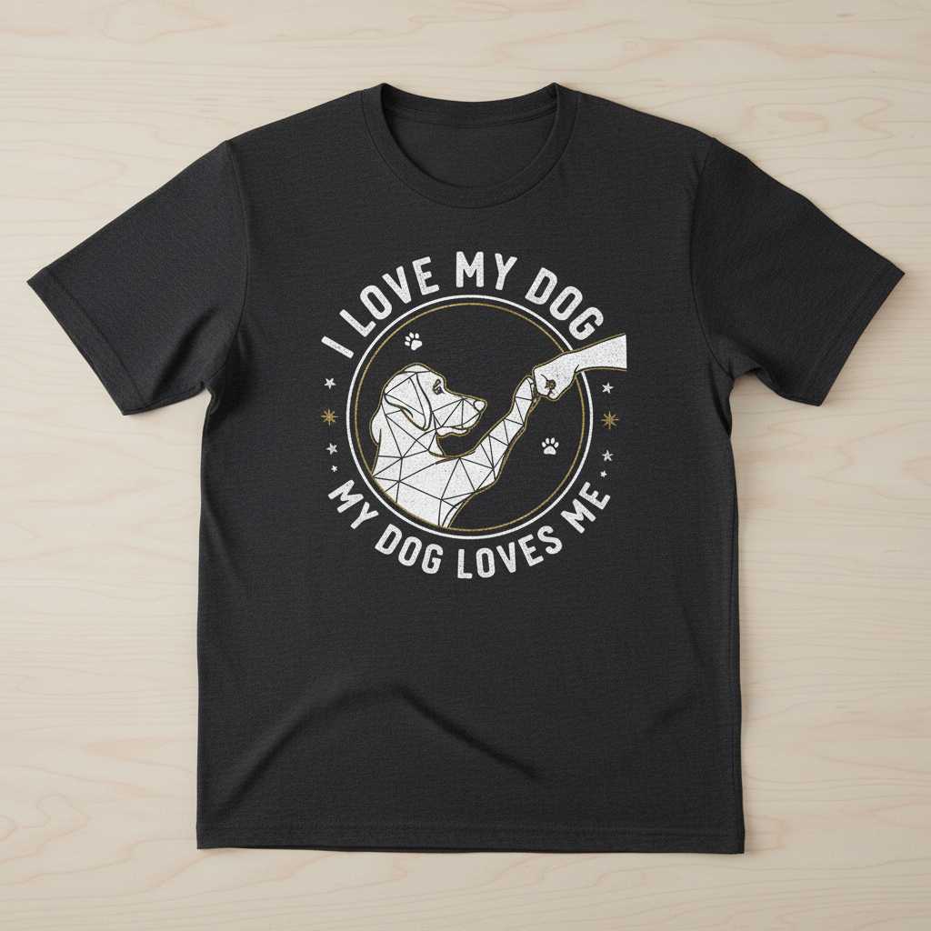 I Love My Dog My Dog Loves Me Vintage T-Shirt, Cute Fist Bump Graphic Tee Idea