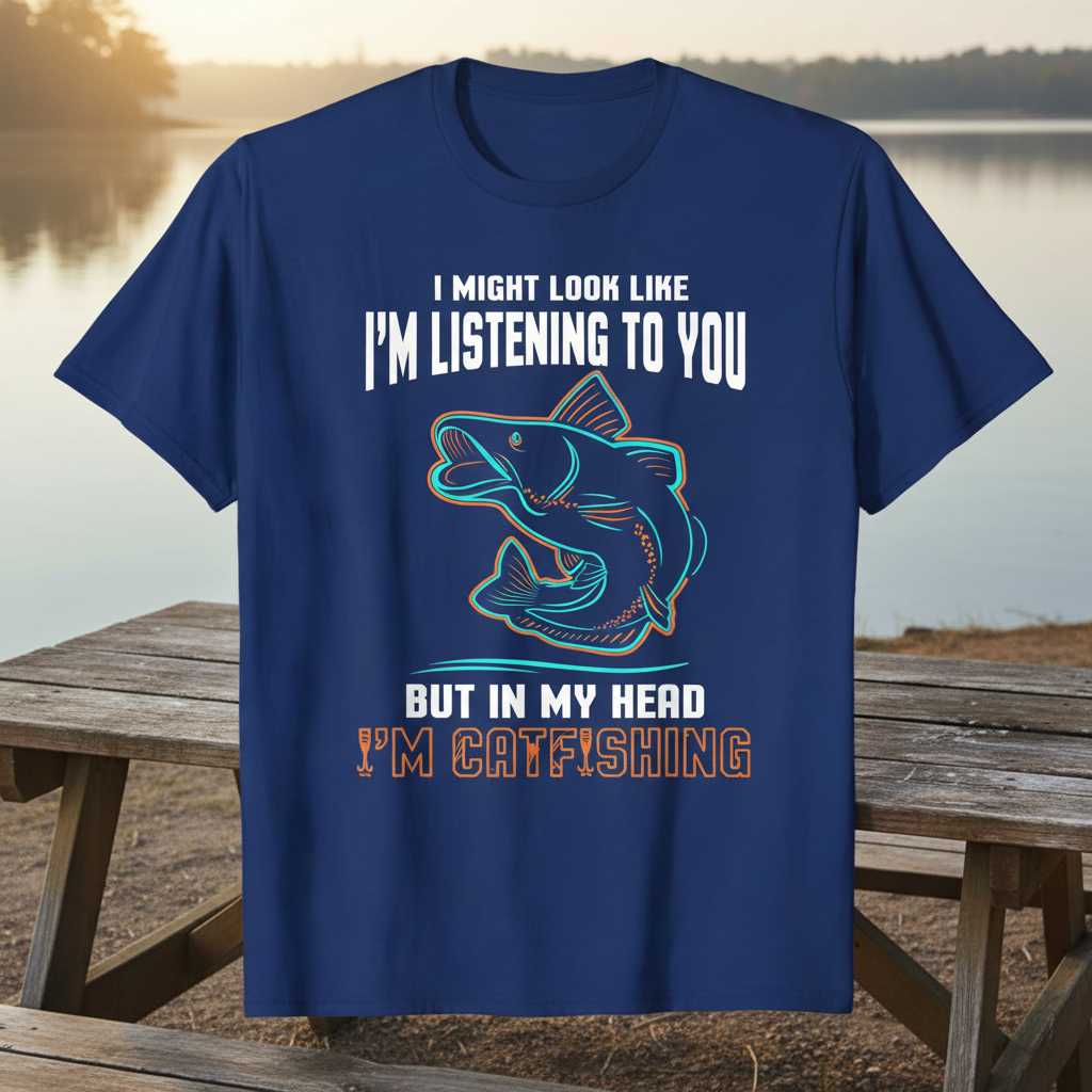 I Might Look Like Im Listening To You But In My Head Im Catfishing Retro T-Shirt Funny Tee