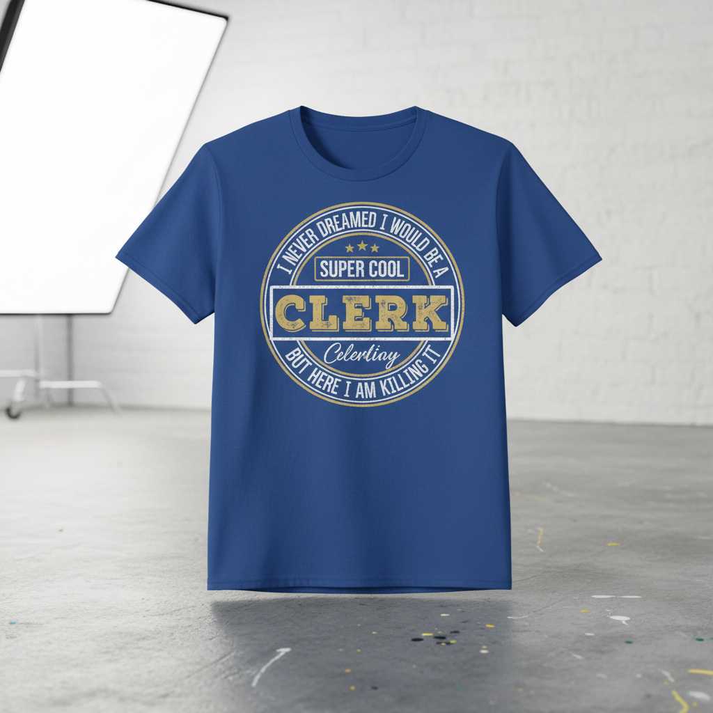 I Never Dreamed I Would Be A Super Cool Clerk But Here I Am Killing It Vintage T-Shirt Funny Tee