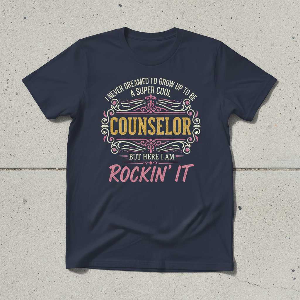 I Never Dreamed Id Grow Up To Be A Super Cool Counselor But Here I Am Rockin It Vintage T-Shirt Novelty Tee