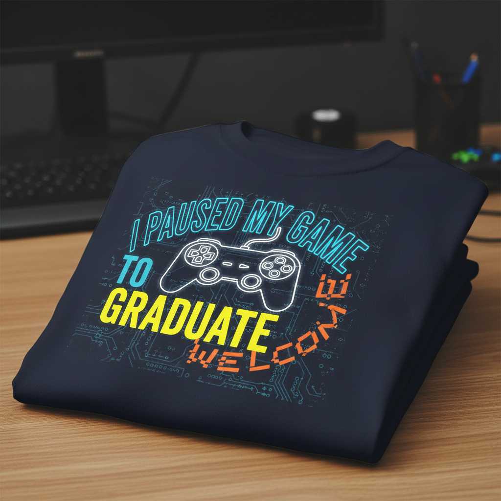 I Paused My Game To Graduate Complete Graphic T-Shirt, Tee Class Of 2025 Present