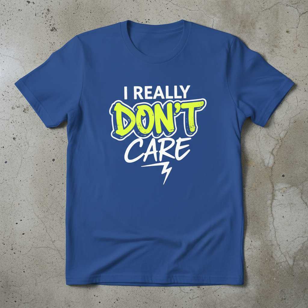 I Really Dont Care Distressed T-Shirt, Funny Novelty Graphic Tee Gift Idea