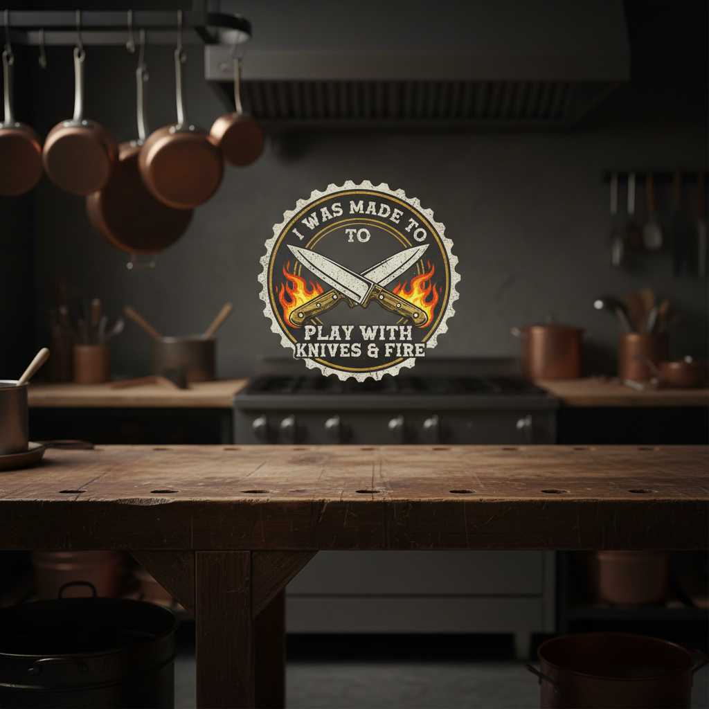 I Was Made To Play With Knives & Fire Vintage T-Shirt, Graphic Chef Tee Idea