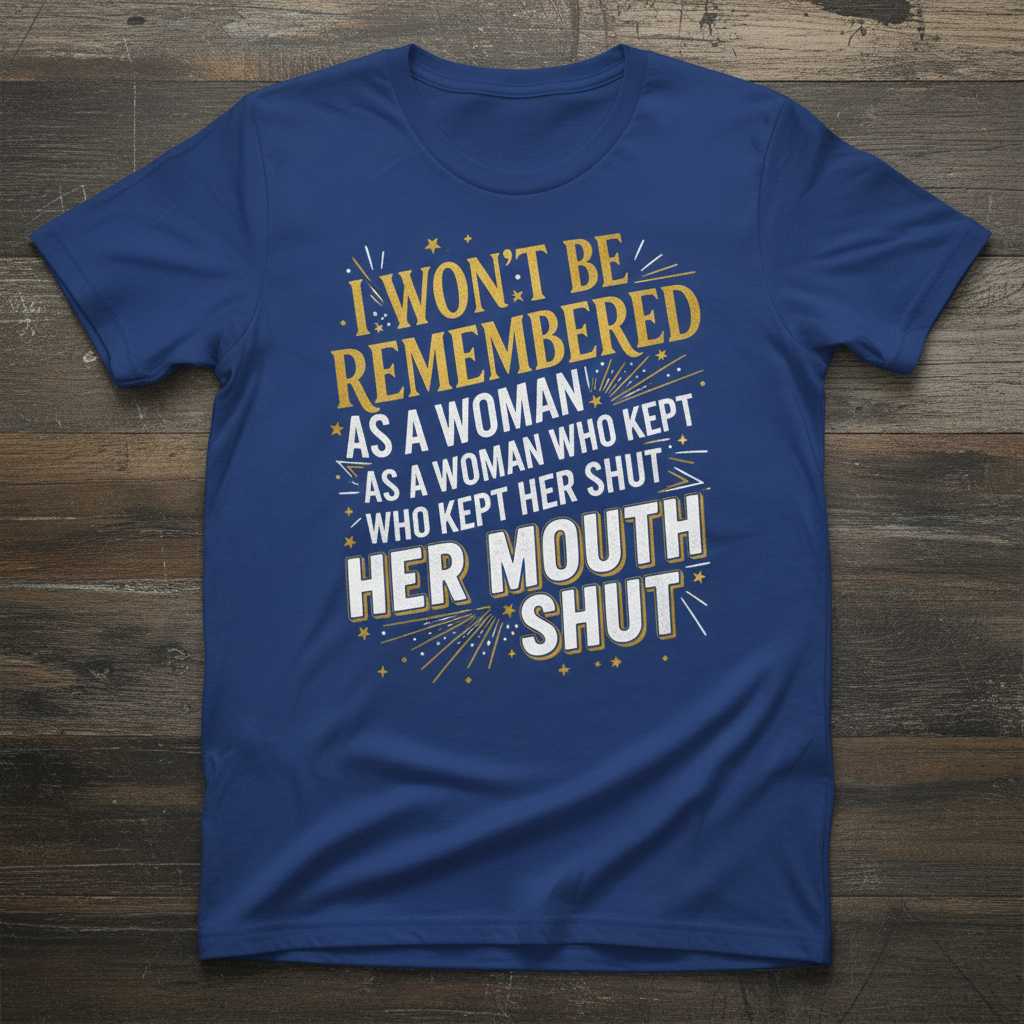 I Wont Be Remembered As A Woman Who Kept Her Mouth Shut Feminist T-Shirt, Graphic Tee
