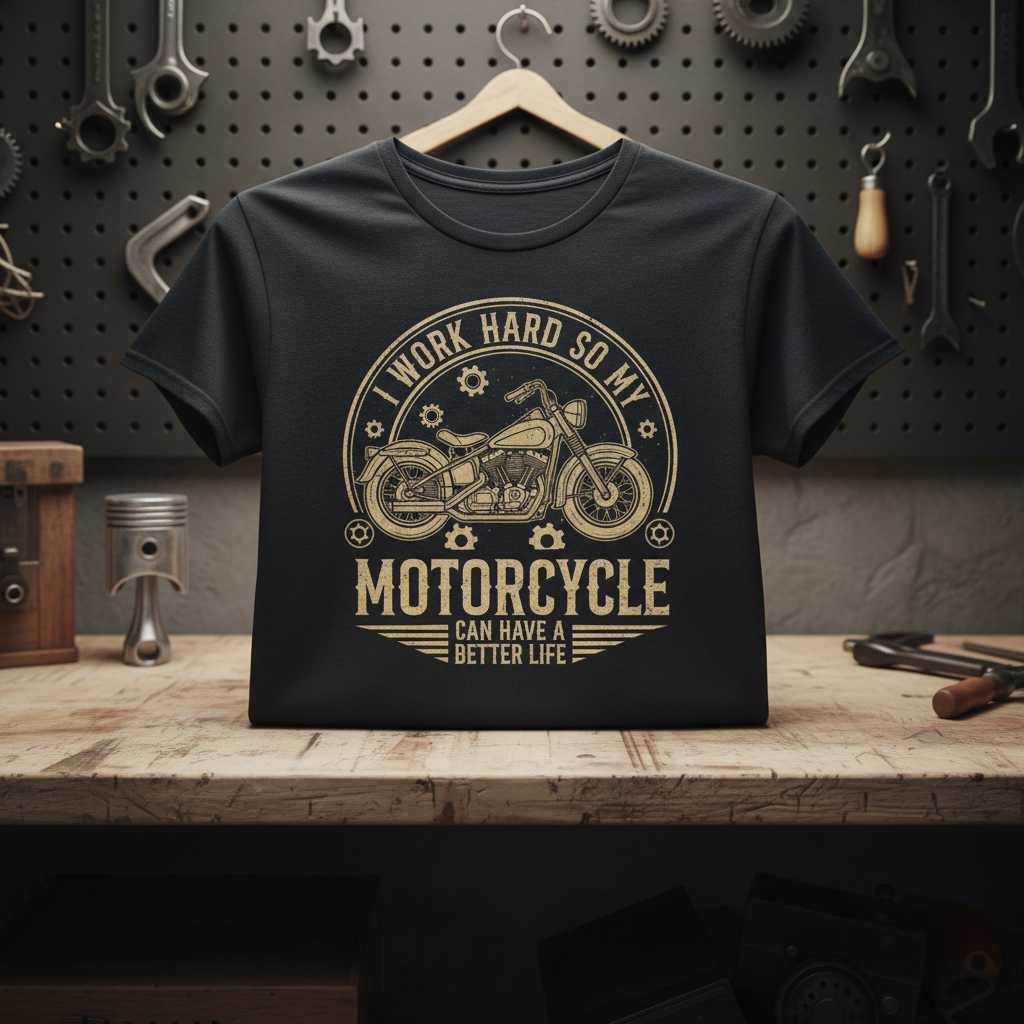 I Work Hard So My Motorcycle Can Have A Better Life Vintage T-Shirt Funny Tee