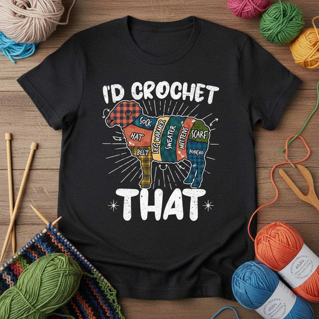 Id Crochet That Distressed Sheep T-Shirt, Funny Yarn Tee Top Gift Idea