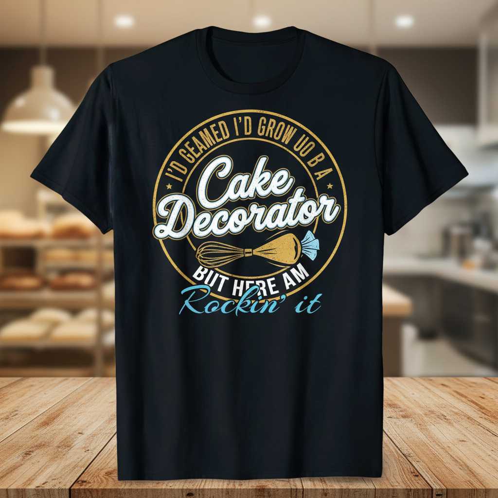 Id Dreamed Id Grow Up To Be A Cake Decorator But Here I Am Rockin It Vintage T-Shirt, Novelty Tee Gear