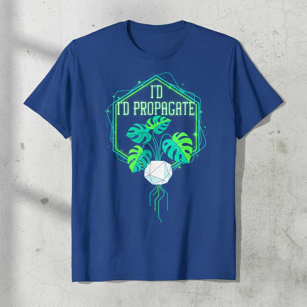Id Propagate D20 Monstera Graphic T-Shirt, Funny House Plant Lover Tee Idea