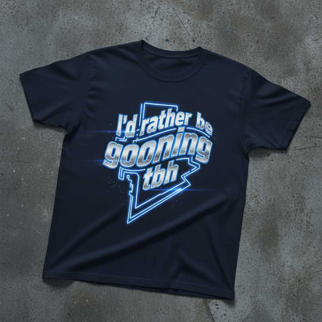 Id Rather Be Gooning Tbh Neon T-Shirt, Funny Meme Gooner Tee Merch Present