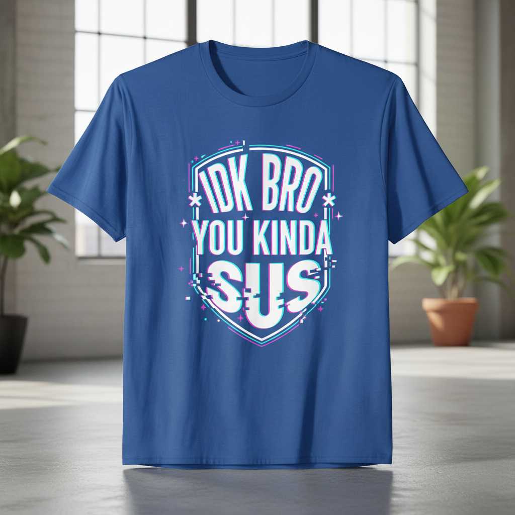 Idk Bro You Kinda Sus Glitch Graphic T-Shirt, Funny Gamer Tee Merch Idea