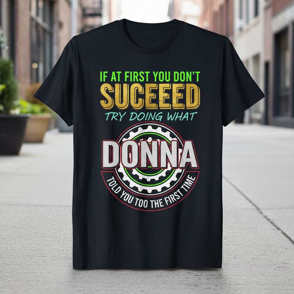 If At First You Dont Suceeed Try Doing What Donna Told You Too The First Time Distressed T-Shirt, Funny Tee Gear