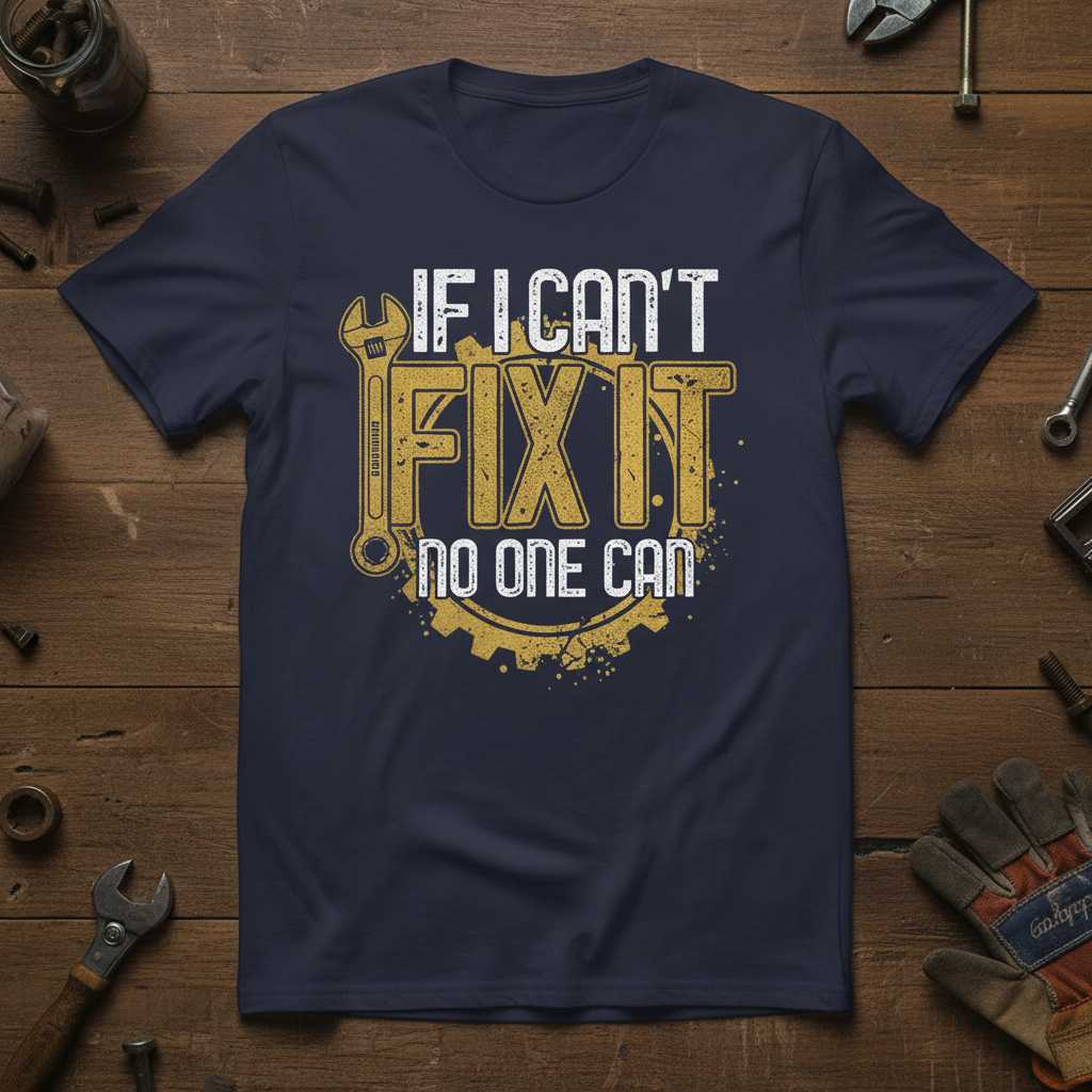 If I Cant Fix It No One Can Distressed T-Shirt, Funny Fathers Day Tee Idea