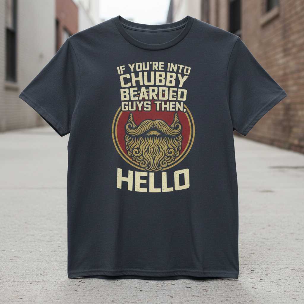If Youre Into Chubby Bearded Guys Then, Hello Vintage T-Shirt, Funny Tee Idea