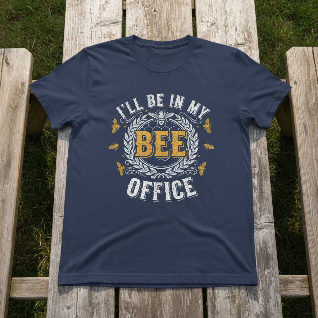 Ill Be In My Bee Office Vintage Distressed T-Shirt, Funny Beekeeping Tee