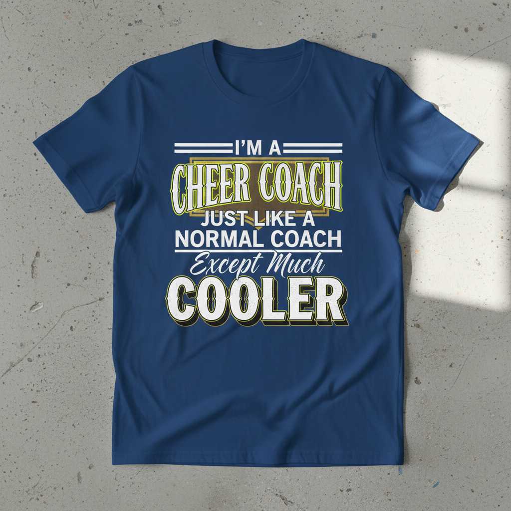 Im A Cheer Coach Just Like A Normal Coach Except Much Cooler T-Shirt, Funny Tee Merch
