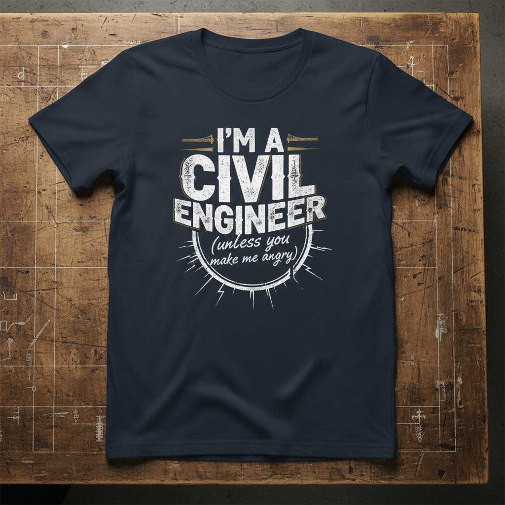 Im A Civil Engineer Unless You Make Me Angry Distressed T-Shirt, Funny Tee Idea