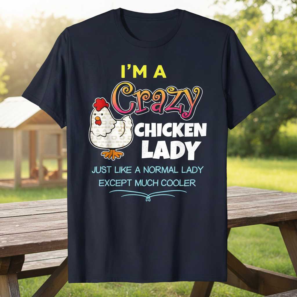 Im A Crazy Chicken Lady Just Like A Normal Lady Except Much Cooler Funny T-Shirt Tee