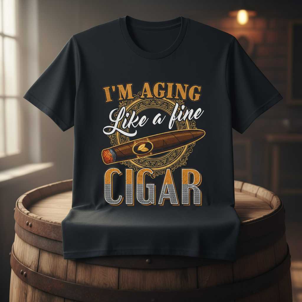 Im Aging Like A Fine Cigar Vintage T-Shirt, Funny Graphic Tee Present