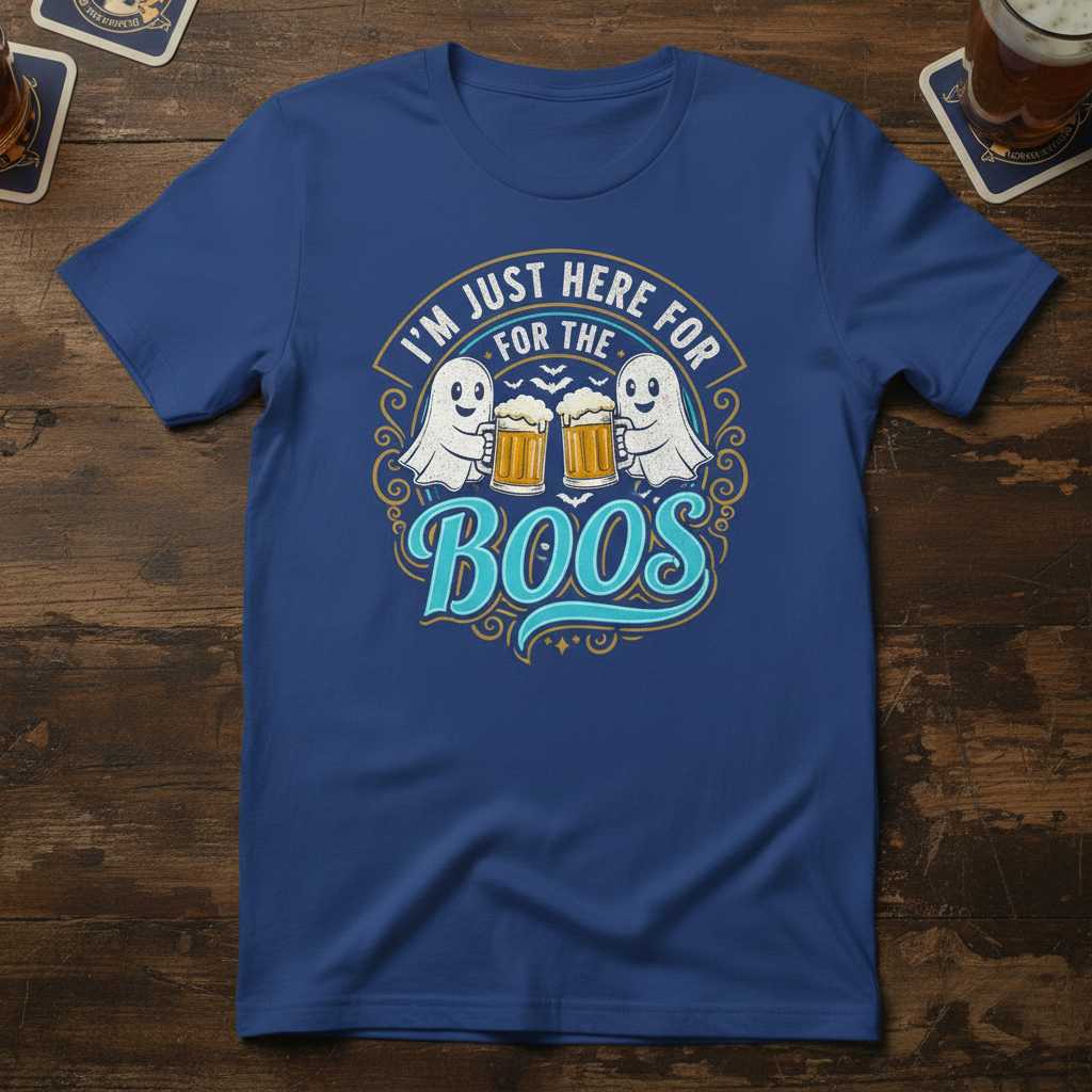 Im Just Here For The Boos Retro T-Shirt, Funny Beer Drinker Graphic Tee